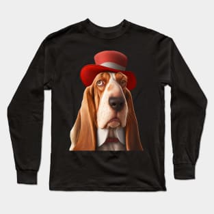 Dapper Basset Hound Long Sleeve T-Shirt